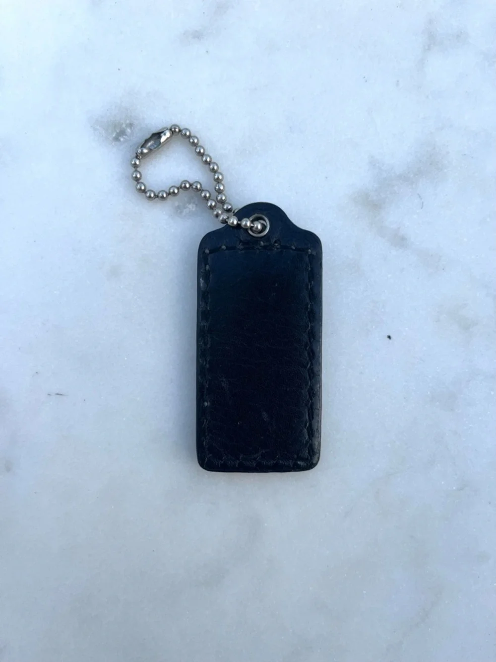 COACH Vintage Leather Hang Tag, Black